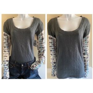 NEW We the Free People Tie Dye Slvs Knit Top-Blue